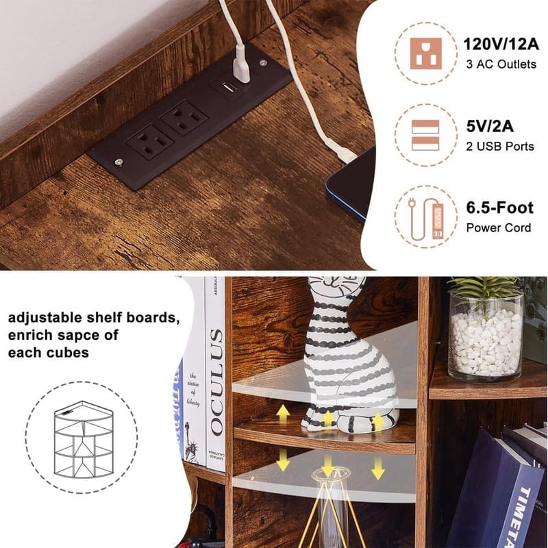 3-Tier Corner Cabinet with Adjusting Shelves