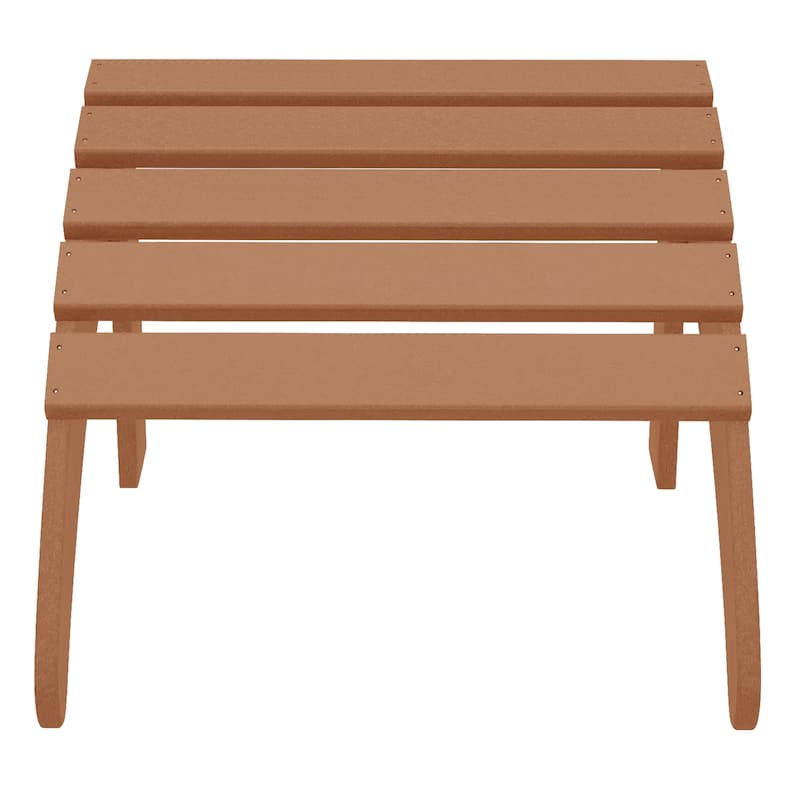 Polytrends Laguna Hdpe All Weather Outdoor Patio Foldable Ottoman - Teak