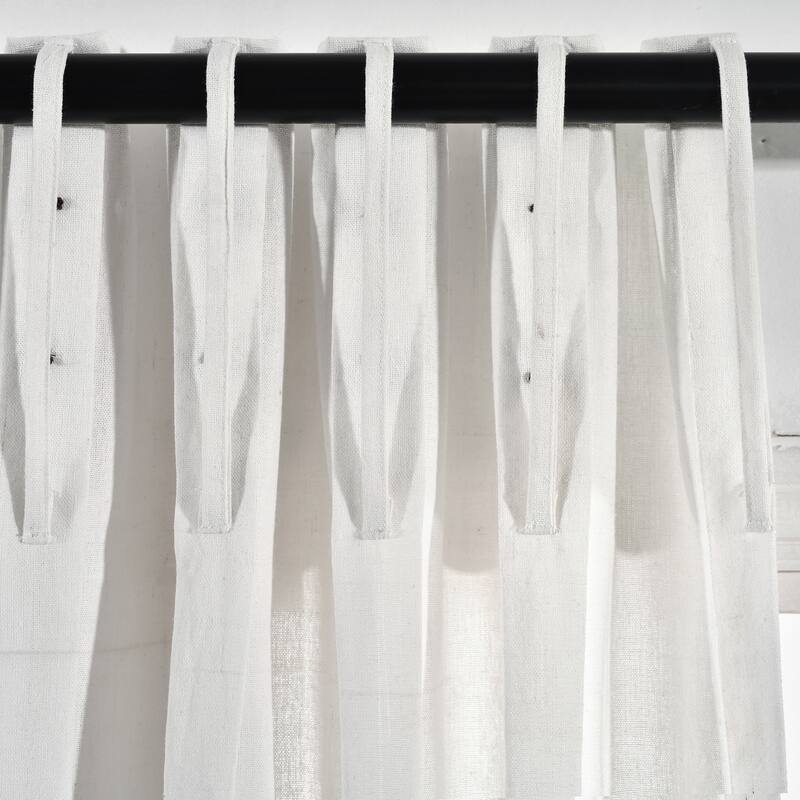 Lush Decor Linen Button Pinched Pleat Window Curtain Single Panel - 84" x 40"