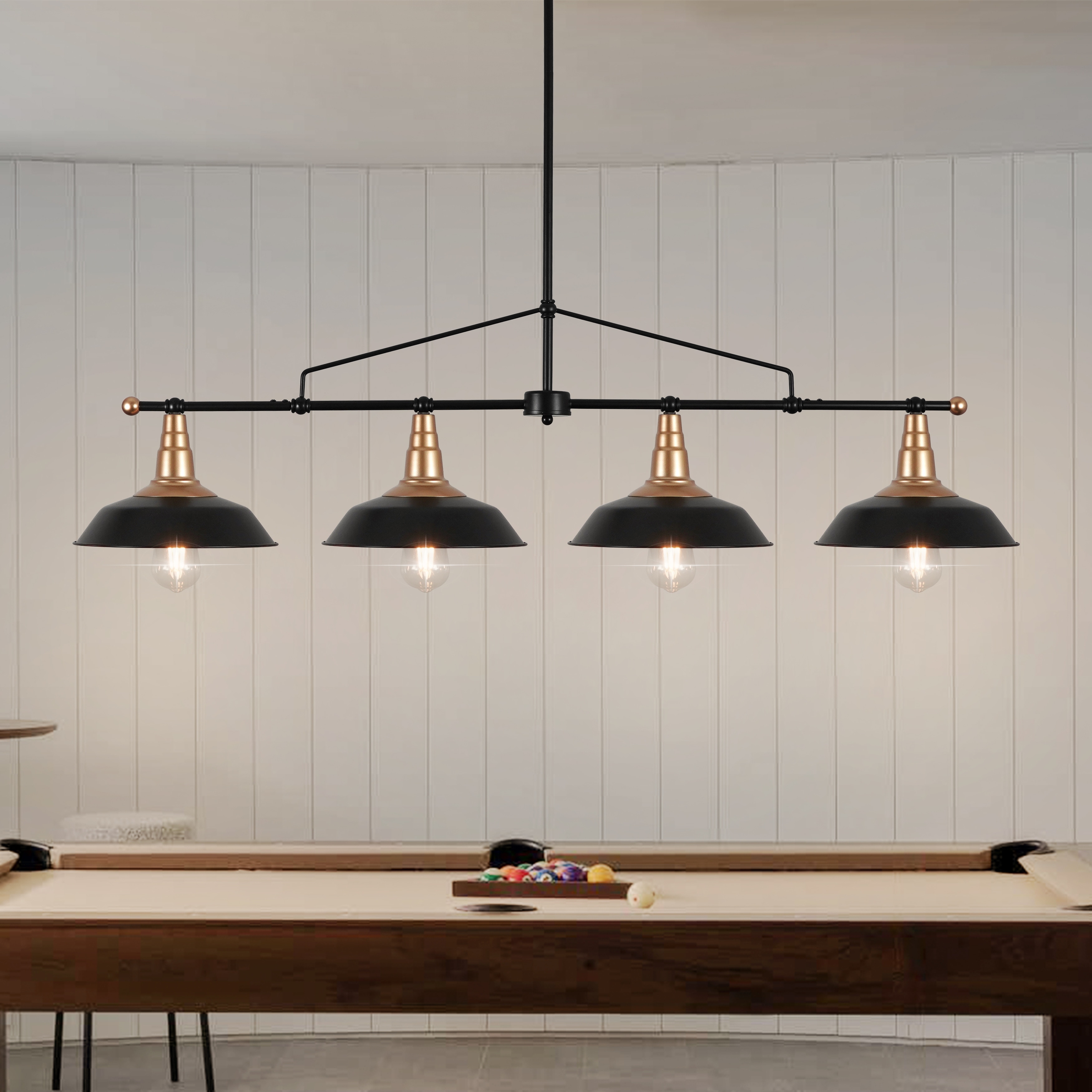 Hilander CHEF TABLE LIGHT 90×60 4/5-Light Industrial Linear Bowl-shaped Chandelier Lighting over