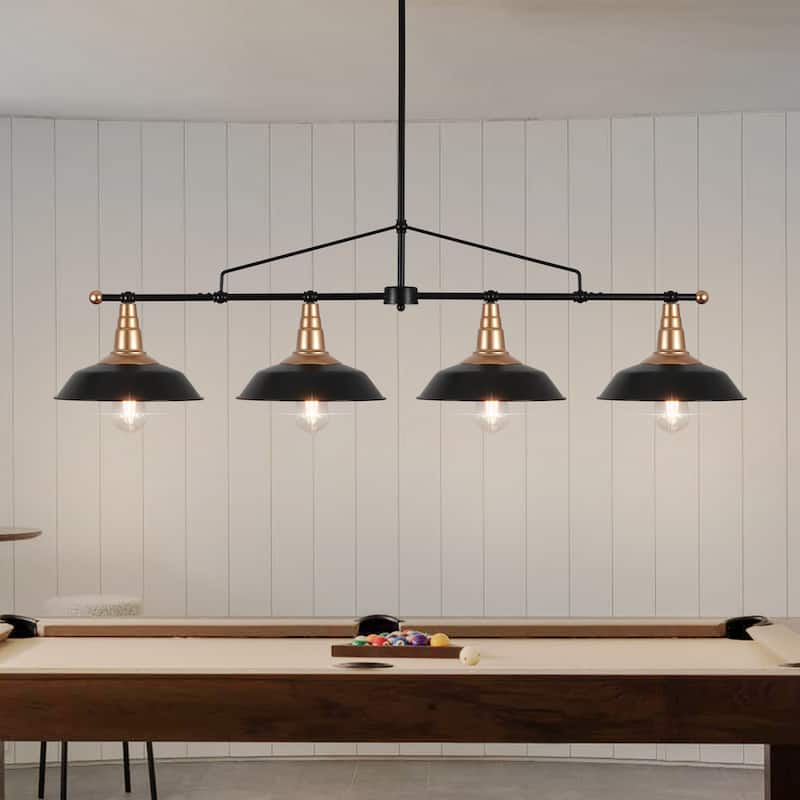 4/5-Light Industrial Linear Bowl-shaped Chandelier Lighting over Kitchen Table