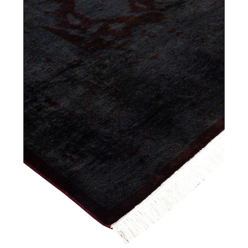 Overdyed One-of-a-Kind Hand-Knotted Area Rug - Black - 6' 2" x 9' 4"
