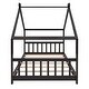 preview thumbnail 4 of 8, Twin Size Wood House Bed with Playhouse Design , Sturdy Pinewood Frame, Semi-Enclosed Space, and Easy Assembly