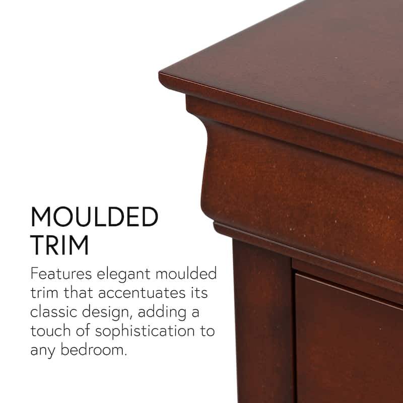 Furniture of America Devi Traditional Solid Wood 2-Drawer Nightstand, Set of 2
