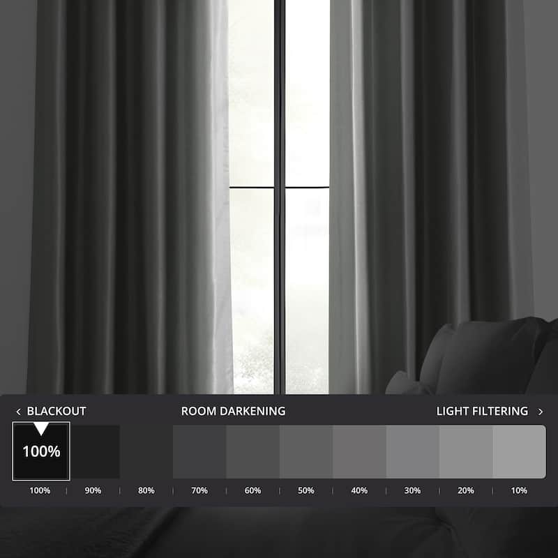 Exclusive Fabrics Textured Dupioni Faux Silk 108-inch Blackout Grommet Curtain (1 Panel) - 50 x 108