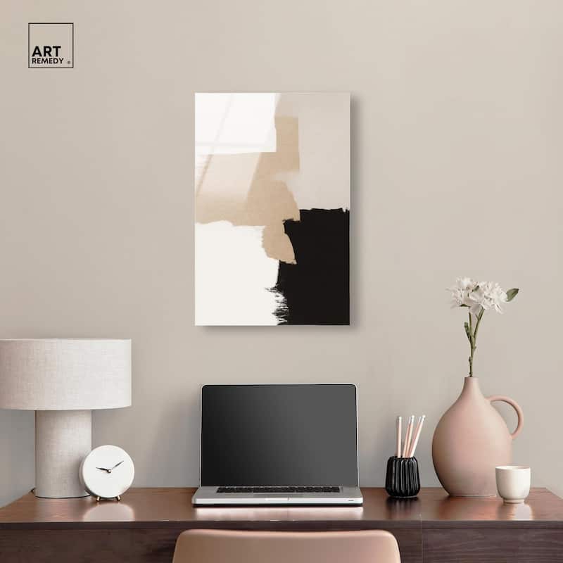 Beige and Black II Acrylic by Art Remedy, Ready to Hang