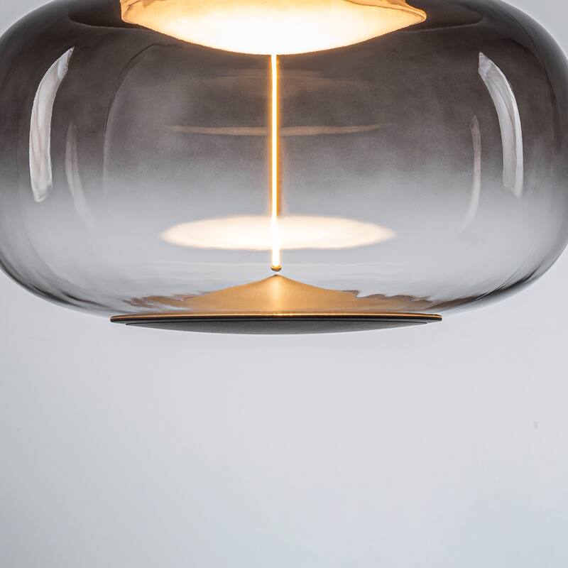 Smoke Gradient Clear Plastic LED Globe Pendant Light