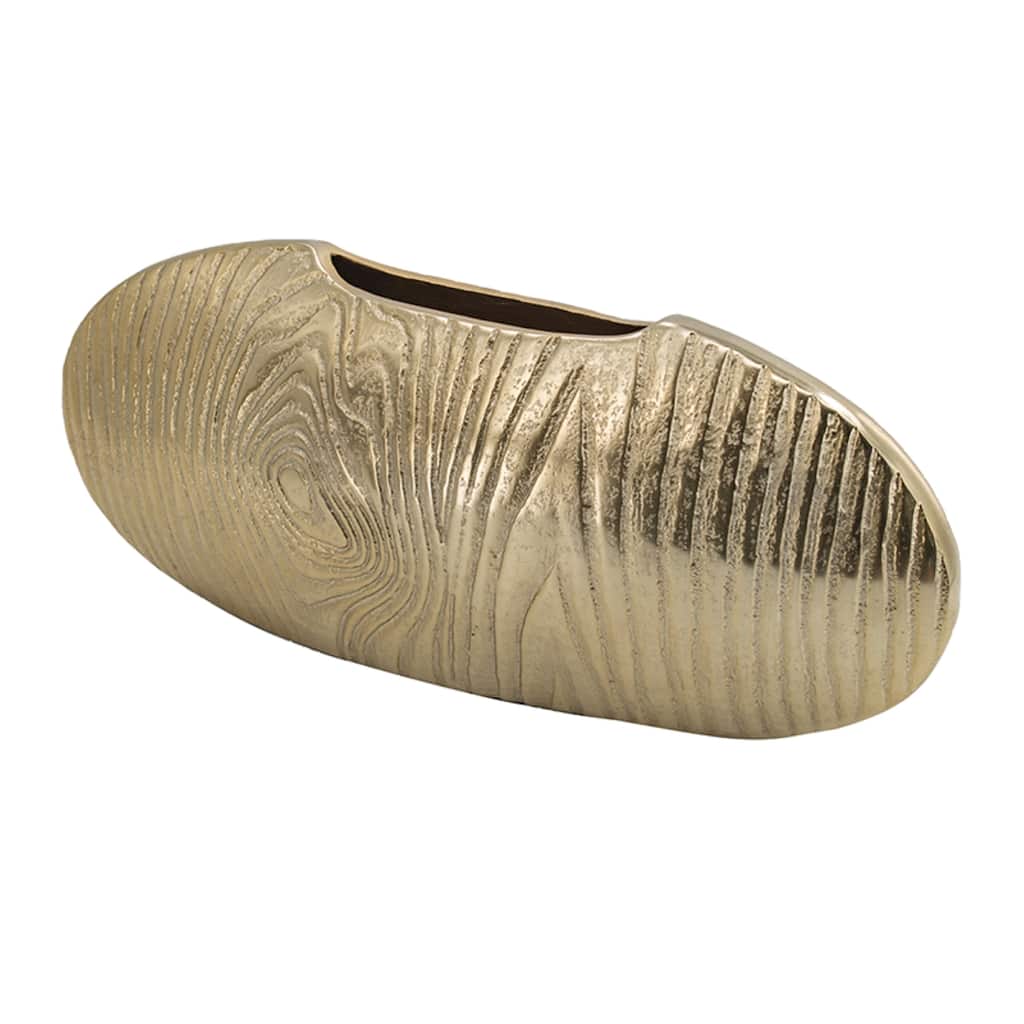 Small Timber Disc Aluminum Vase - 16" - Gold