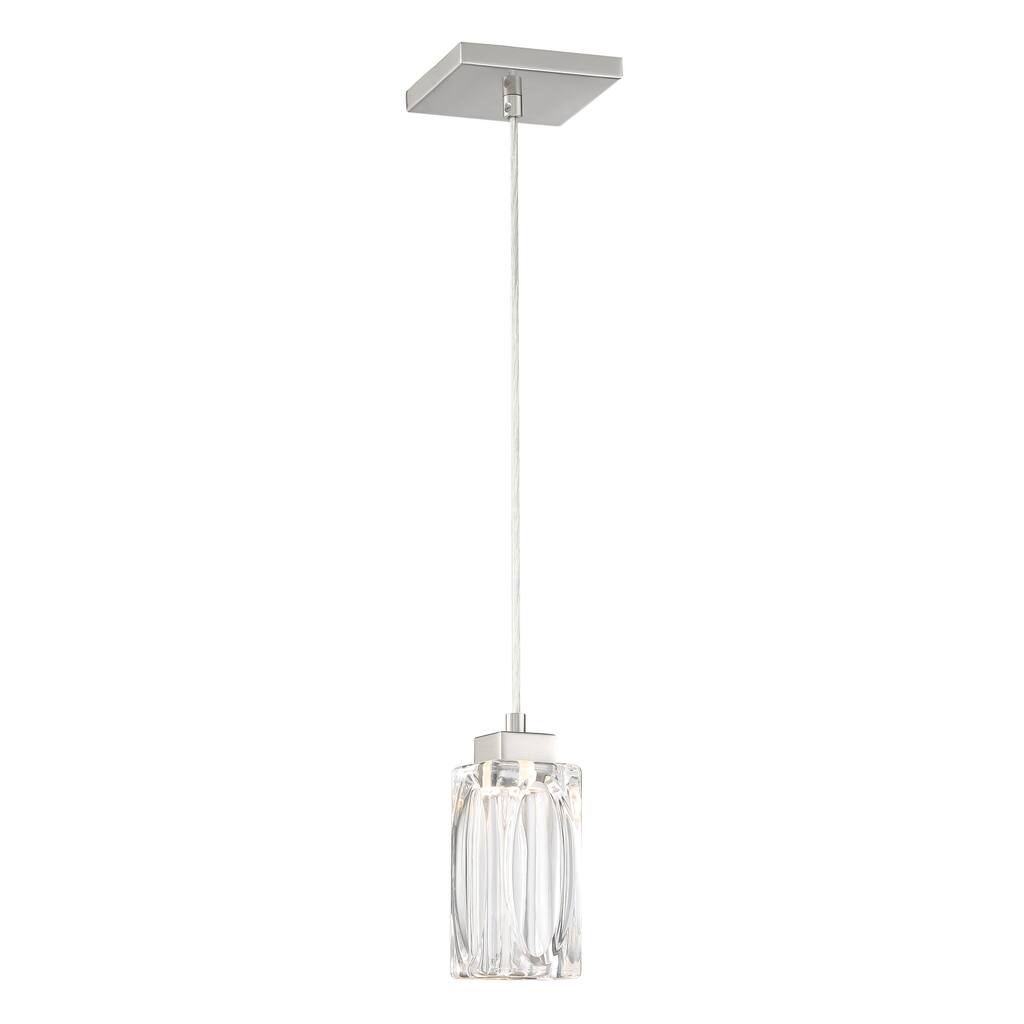 George Kovacs Putnam Place Brushed Nickel And Clear 1 Light Pendant