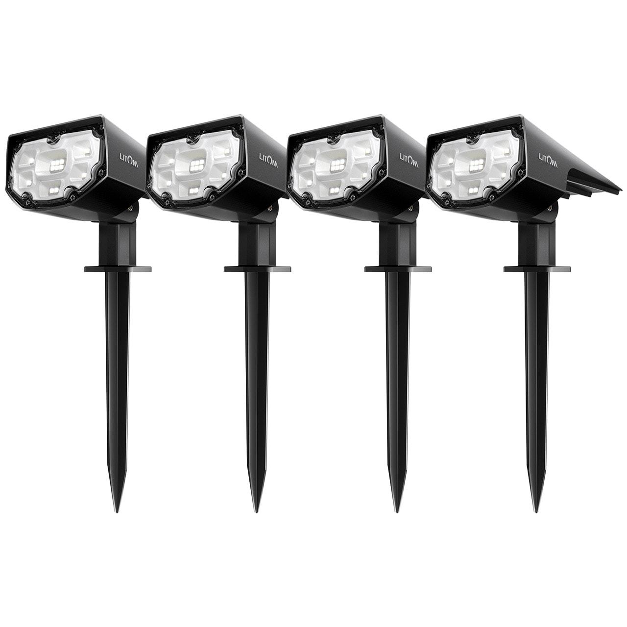 Bright White 2-in-1 Wireless Security Wall Light for Yard Garden Path Driveway Porch Walkway Pool Patio 6-Pack IP67 Waterproof JESLED 14 LED Landscape Spotlights Outdoor Solar Powered Spot Lights