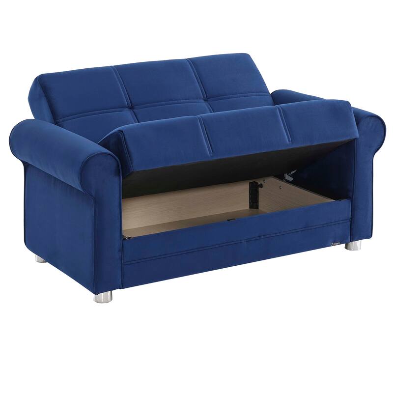 Collection Upholstered Convertible Loveseat With Storage - Blue