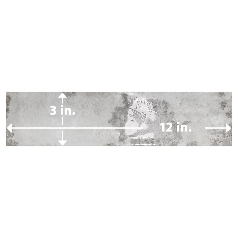 Merola Tile Biarritz Grey 3" x 12" Ceramic Wall Tile