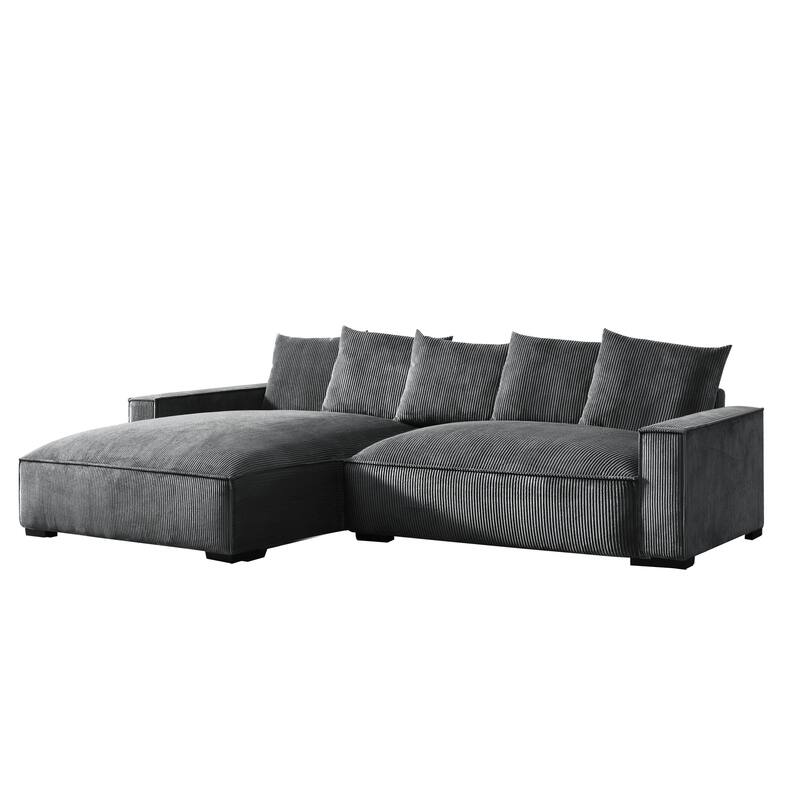 Transitional Luxe Upholstered Living Room Sectional 106.7 inch