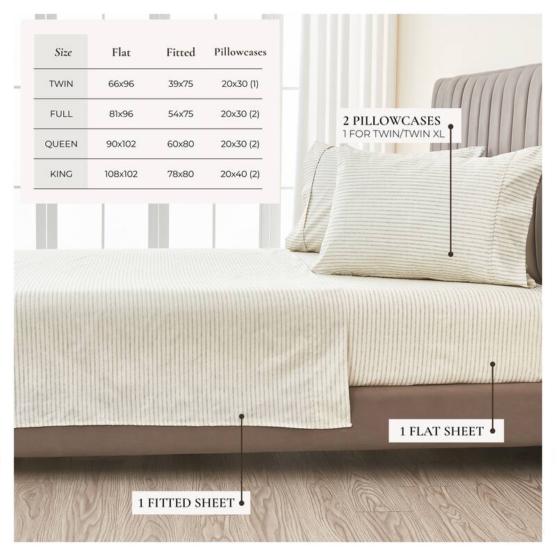 Linery & Co. Ultra-Soft Striped Brushed Microfiber Sheet Set