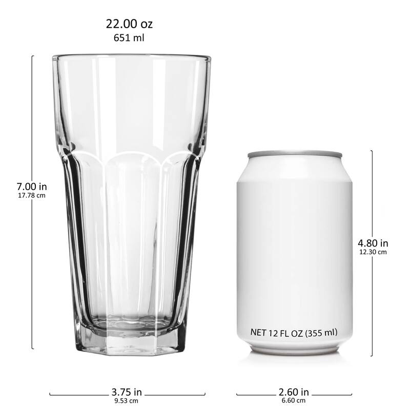 Libbey Gibraltar DuraTuff Iced Tea Glasses, 22-Ounce, Set of 12 - Set of 12