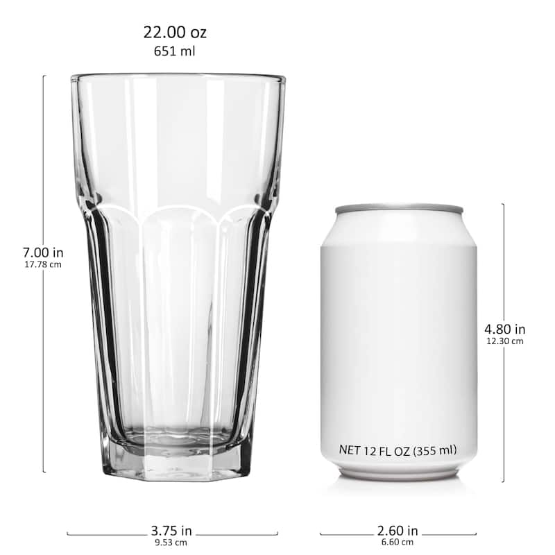 Libbey Gibraltar Iced Tea Glasses, 22-ounce, Set of 12 - Set of 12