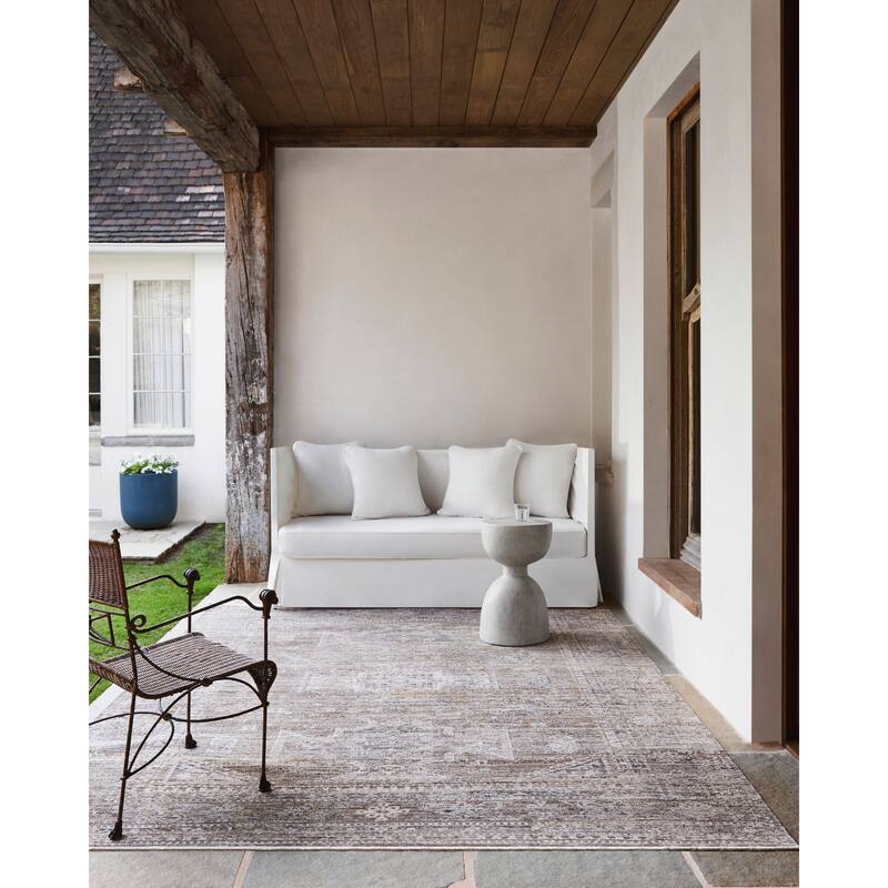 Becki Owens x Livabliss Margaret Indoor/Outdoor Washable Area Rug - 7'10" x 10' - Taupe/Brown