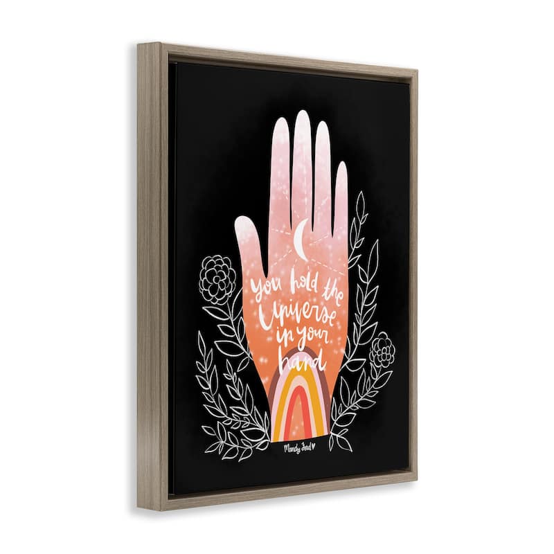 Stupell Universe In Your Hand Framed Floater Canvas Wall Art Design By Mandy Ford Art + Illustration