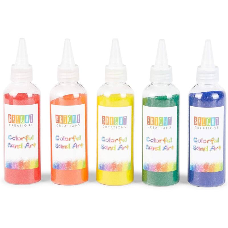 Bright Creations 10 Pcs Rainbow Colored Sand Bottles for Arts Crafts School Home Party, 0.33 lb