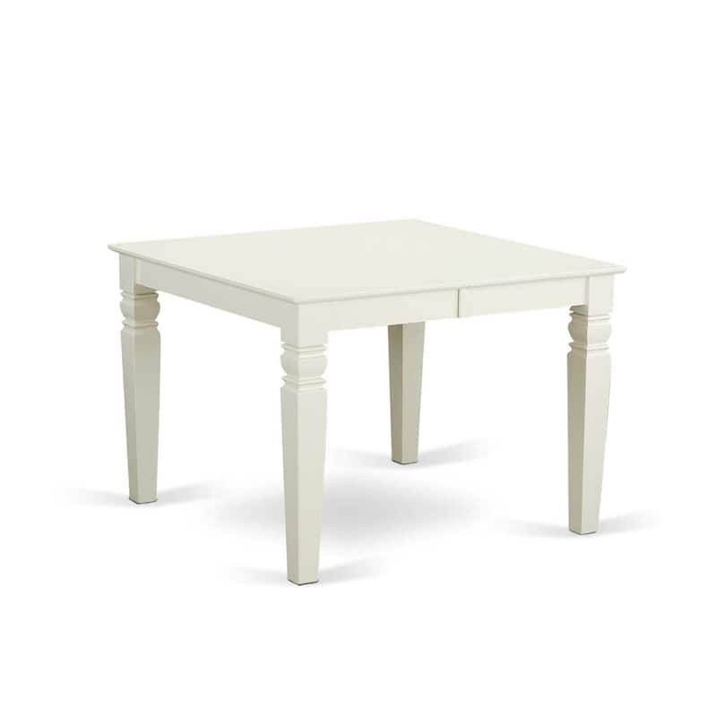 HomeStock 5-Piece Linen White Finish Solid Wood Top Dining table with 4 Chairs with Lattice Back