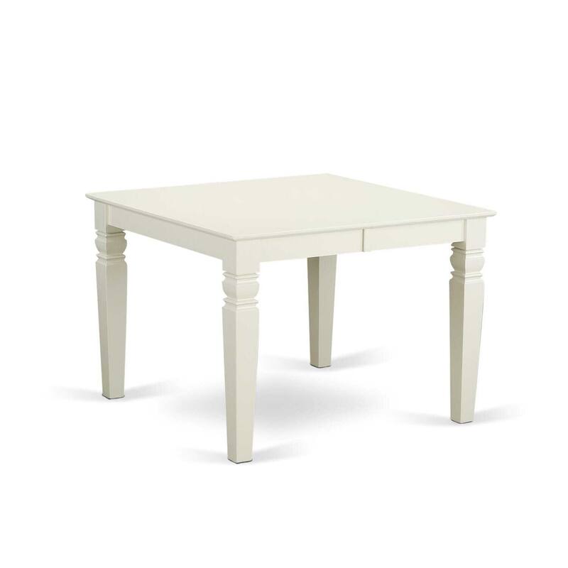 HomeStock 7-Piece Buttermilk & Cherry Finish Solid Wood Top Dining Table with 6 Parson-Chairs with Butterfly Leaf Lattice Back