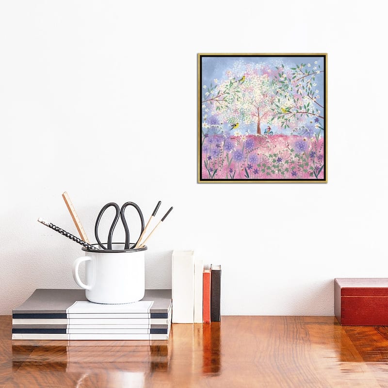 iCanvas "Periwinkle Spring Flora" by Joy Laforme Framed Canvas Print