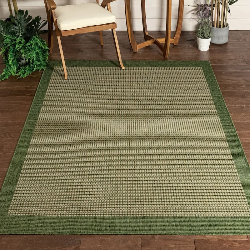 Well Woven Medusa Odin Indoor Outdoor Border Solid Area Rug