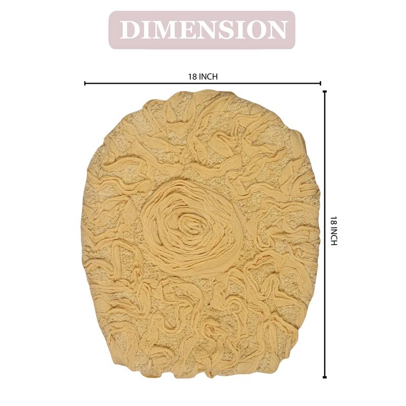 Home Weavers Bell Flower Cotton Soft, Water Absorbent Toilet Seat Lid Cover, Machine Washable 18"x18" Toilet Lid Cover