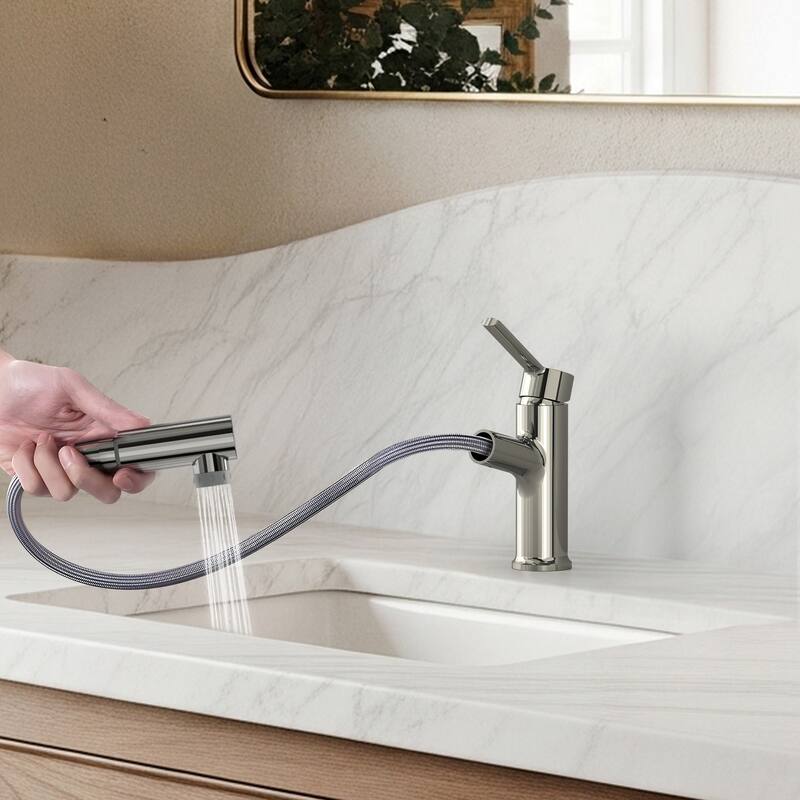 Single Handle Single Hole Bathroom Faucet with Pop‑Up Drain