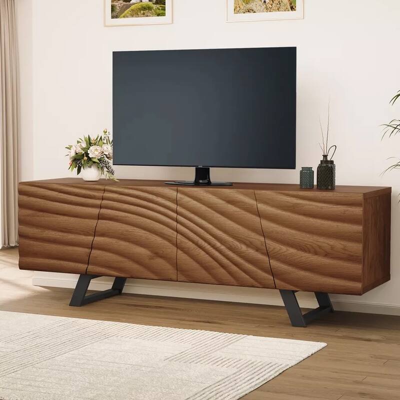 63" Modern TV Stand Wood Cabinet for TVs up to 65" with Storage - 62 inches