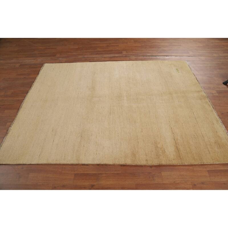Muted Gabbeh Modern Rug Hand-Knotted Wool Carpet - 4'10"x 6'6"