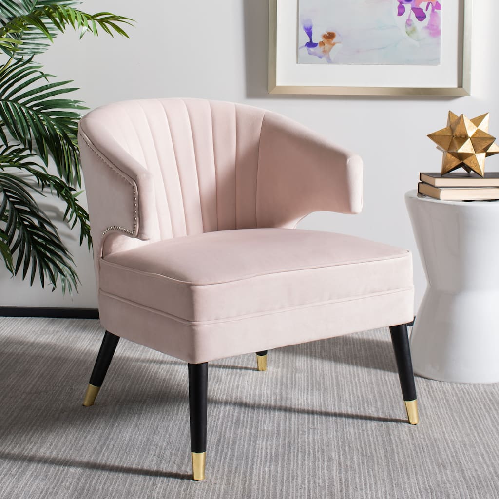 SAFAVIEH Amalia Velvet Wingback Accent Chair - 26.8" x 28" x 31.9" - 27Wx28Dx32H