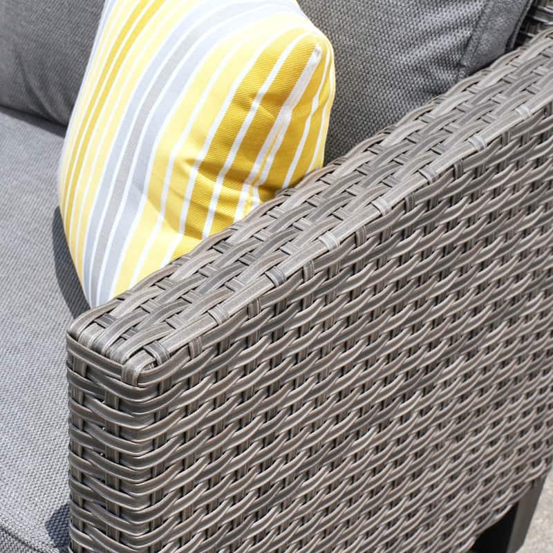OVIOS 8-piece Patio Wicker Conversation Furniture Set with Swivel Chairs