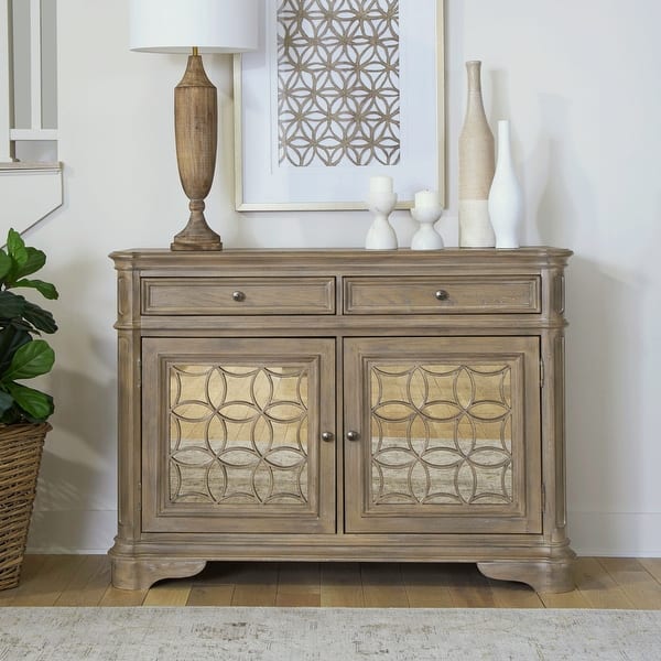 slide 2 of 13, Magnolia Manor Mirrored Buffet Weathered Bisque