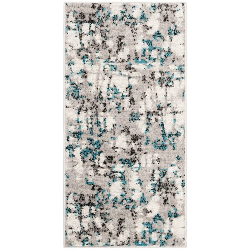 SAFAVIEH Skyler Roumpini Modern Abstract Rug - 2' x 4' - Grey/Blue