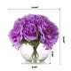 preview thumbnail 8 of 14, Enova Home Artificial Silk Peony Fake Flowers Arrangement in Round Glass Vase with Faux Water - 10"H x 10"W