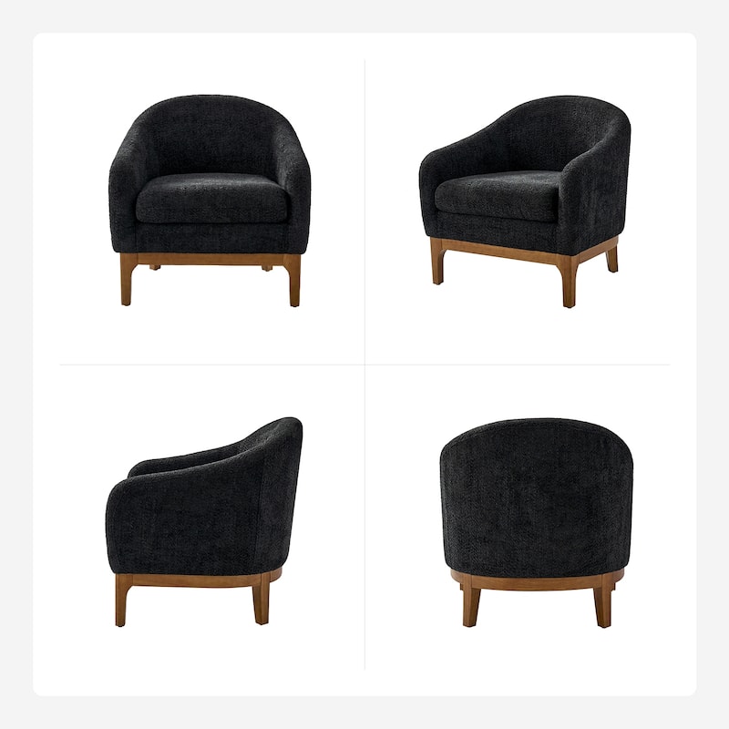 Joseph Modern Boucle Solid Wood Armchair Chair By HULALA HOME