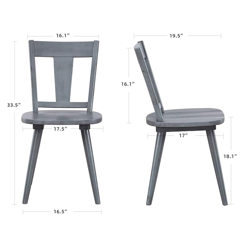 Vintage Panel Back Wooden Dining Chairs