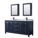 Option Dark Blue / White Carrara Marble Top / Matte Black