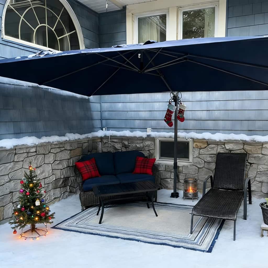 PURPLE LEAF 9 ft 360 Degree Rotation Patio Umbrella With Base