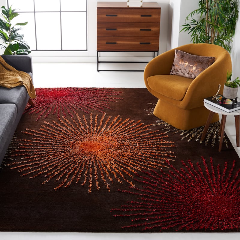 SAFAVIEH Handmade Soho Sade New Zealand Wool Rug - 8'3" x 11' - Brown/Multi