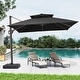 preview thumbnail 62 of 85, 11 x 11 FT Outdoor Square Patio Cantilever Offset Umbrella with Crank and 360 Degrees Rotation