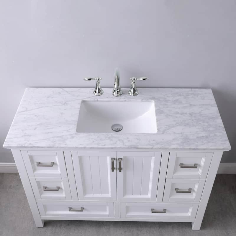 Altair Isla Single Bathroom Vanity Set and Aosta White Countertop without Mirror
