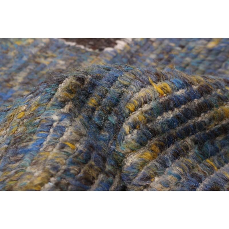 ECARPETGALLERY Hand-knotted Tangier Blue Wool Rug - 8'0 x 10'1