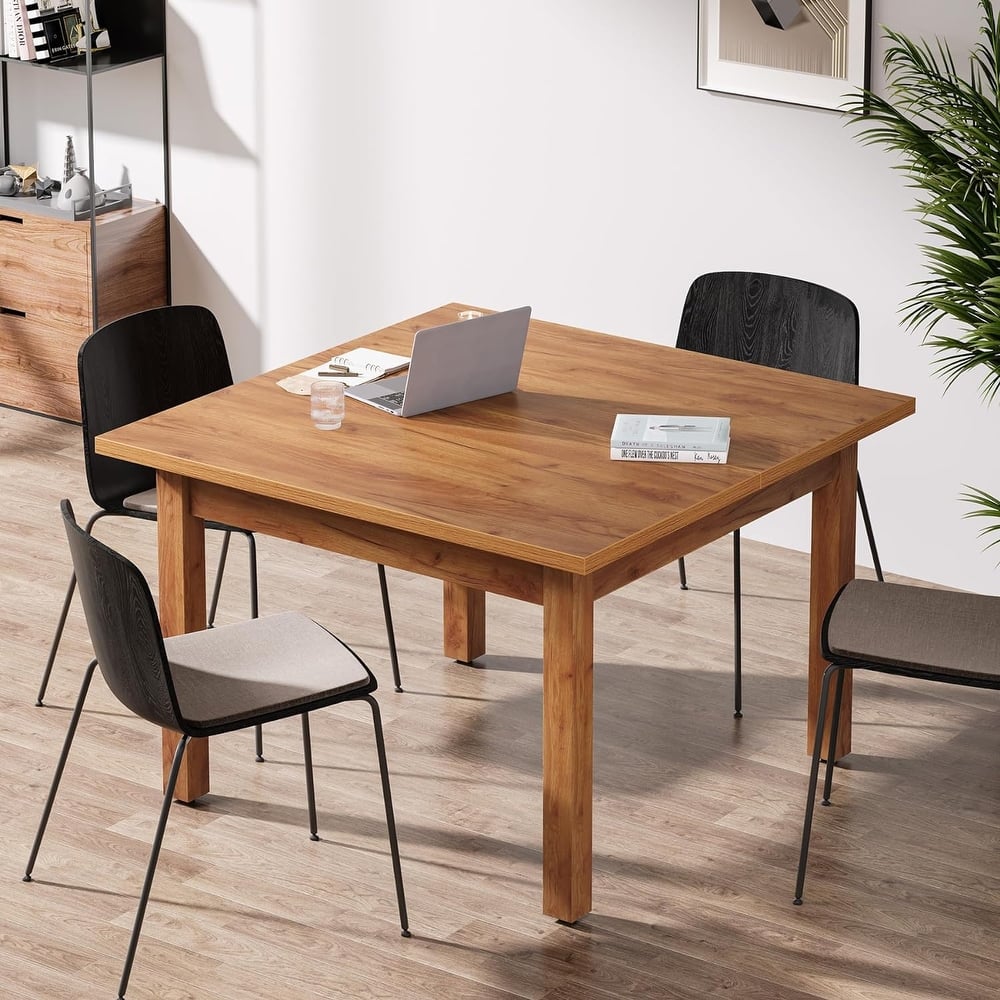 Modern Minimalist Wood 4-Person Square Conference Table/Desk for Meeting Room Seminar Room Boardroom