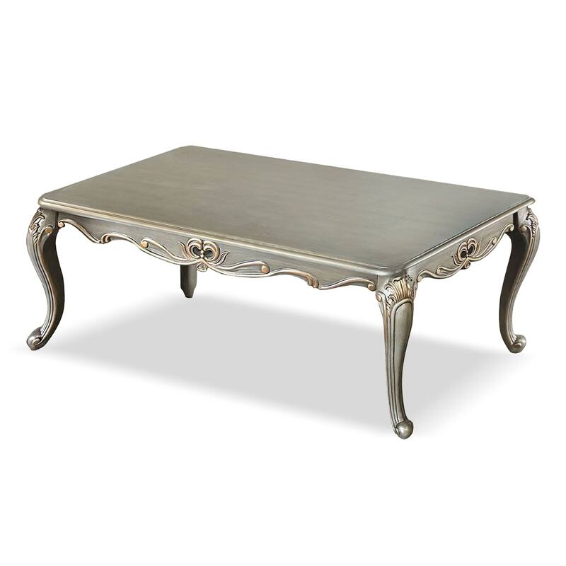 Furniture of America Furno Traditional 2-Piece Champagne Wood Coffee Table Set