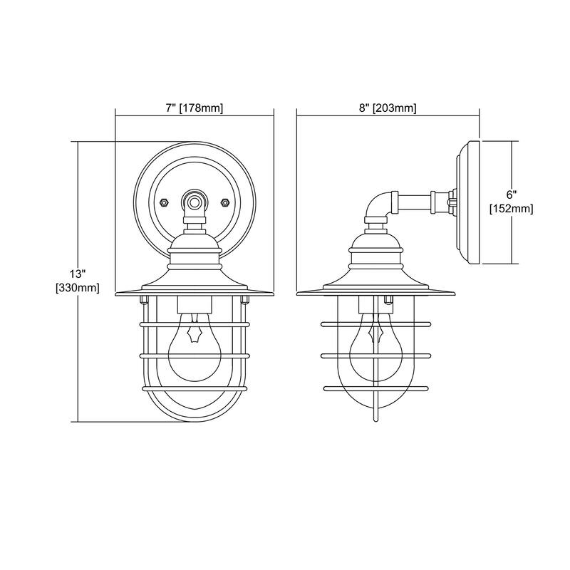 Vandon 13-inch High 1-Light Outdoor Wall Sconce in Textured Matte Black - 13-inch Tall