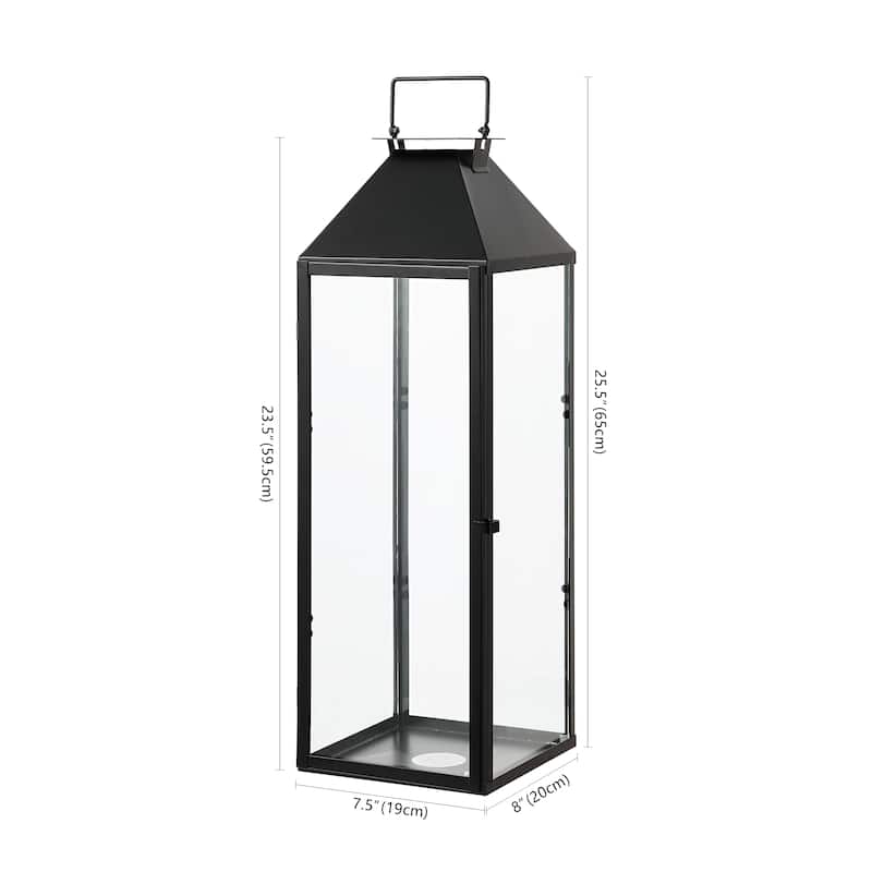 SAFAVIEH Kiera 25-inch Outdoor Lantern - 8 In. W x 8 In. D x 26 In. H - 8Wx8Dx26H