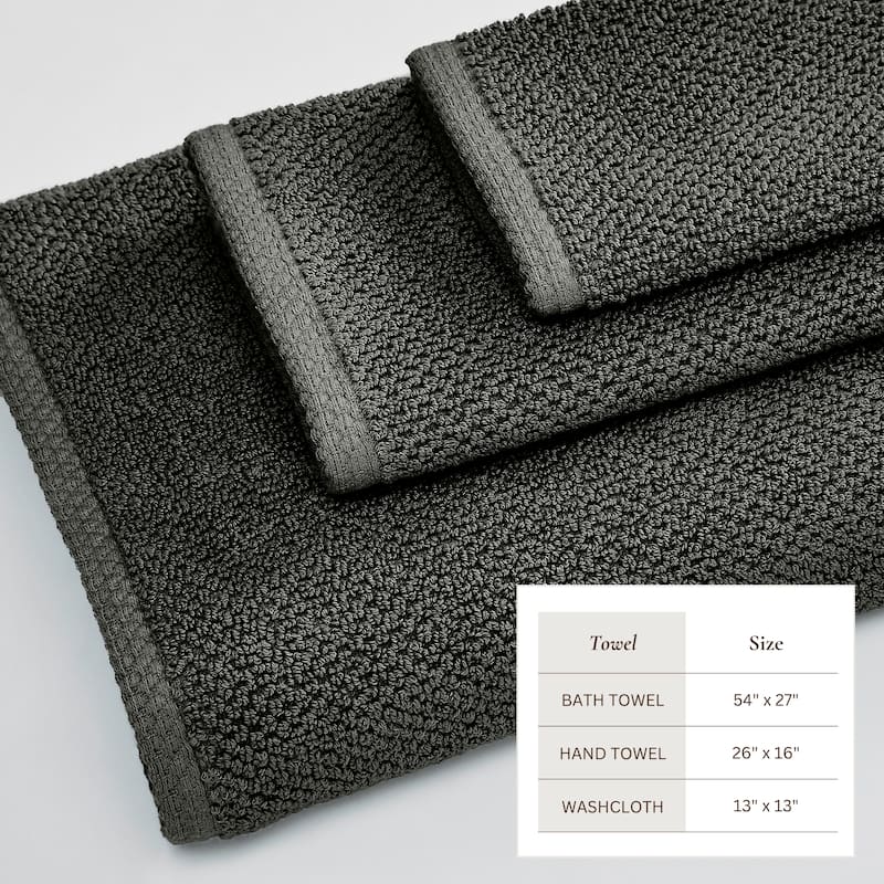 100% Cotton Acacia Collection Ultra Absorbant Popcorn Bath Towels