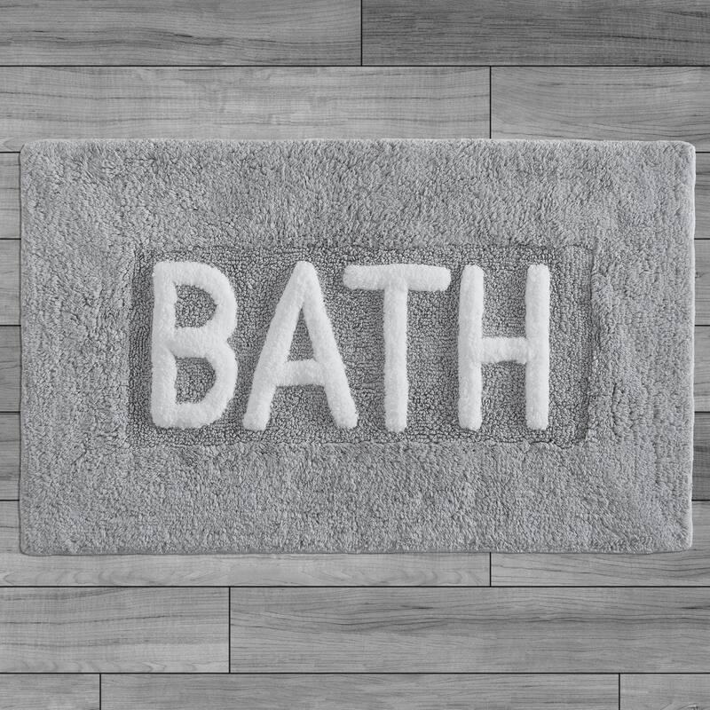 Jean Pierre Novelty Cotton "BATH" 21 x 34 in. Rug - Glacier Grey